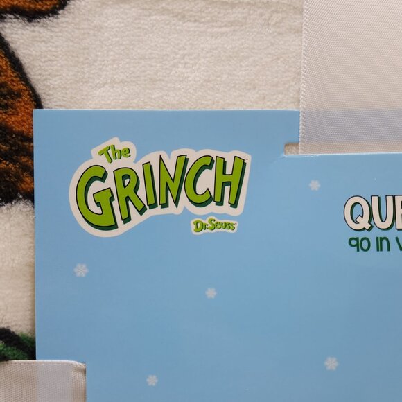 Dr. Seuss The Grinch Queen Plush Blanket 90x90" Polyester Christmas Lights Gifts - Picture 12 of 14